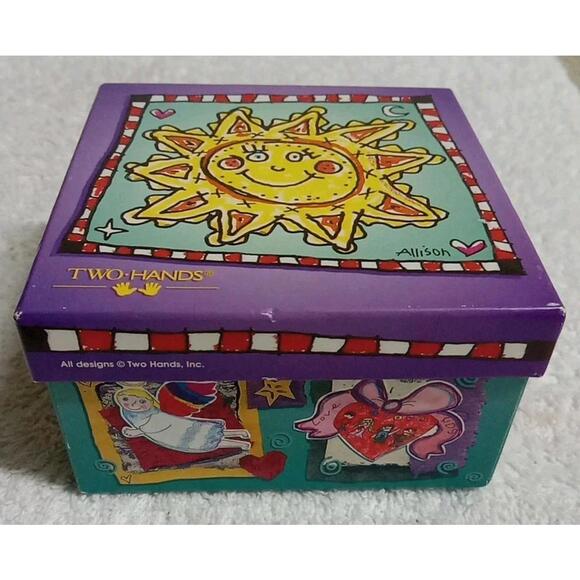 Vintage Signed Two Hands Moon & Stars Dangling Earrings Support Dev Delayed - Picture 3 of 7